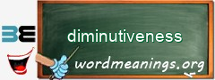 WordMeaning blackboard for diminutiveness